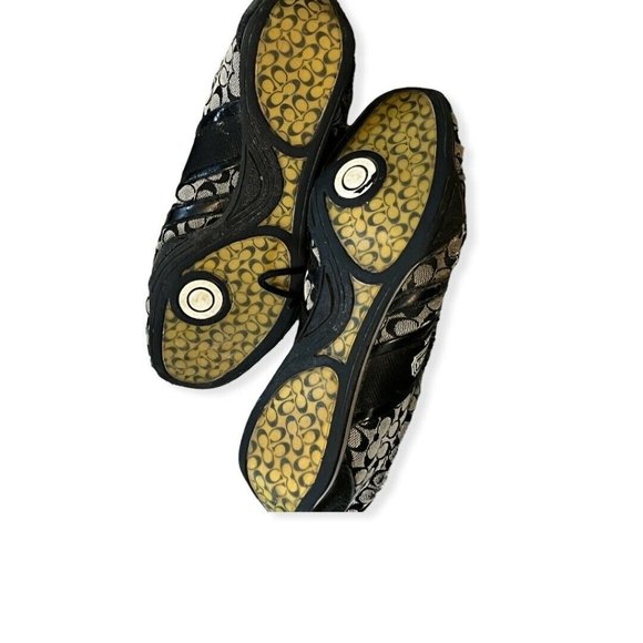 Women’s COACH Remonna shoes black size 7.5 Grey Logo Some Wear - Picture 3 of 5